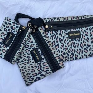 Juicy Couture Leopard Print Cosmetic Bag Set